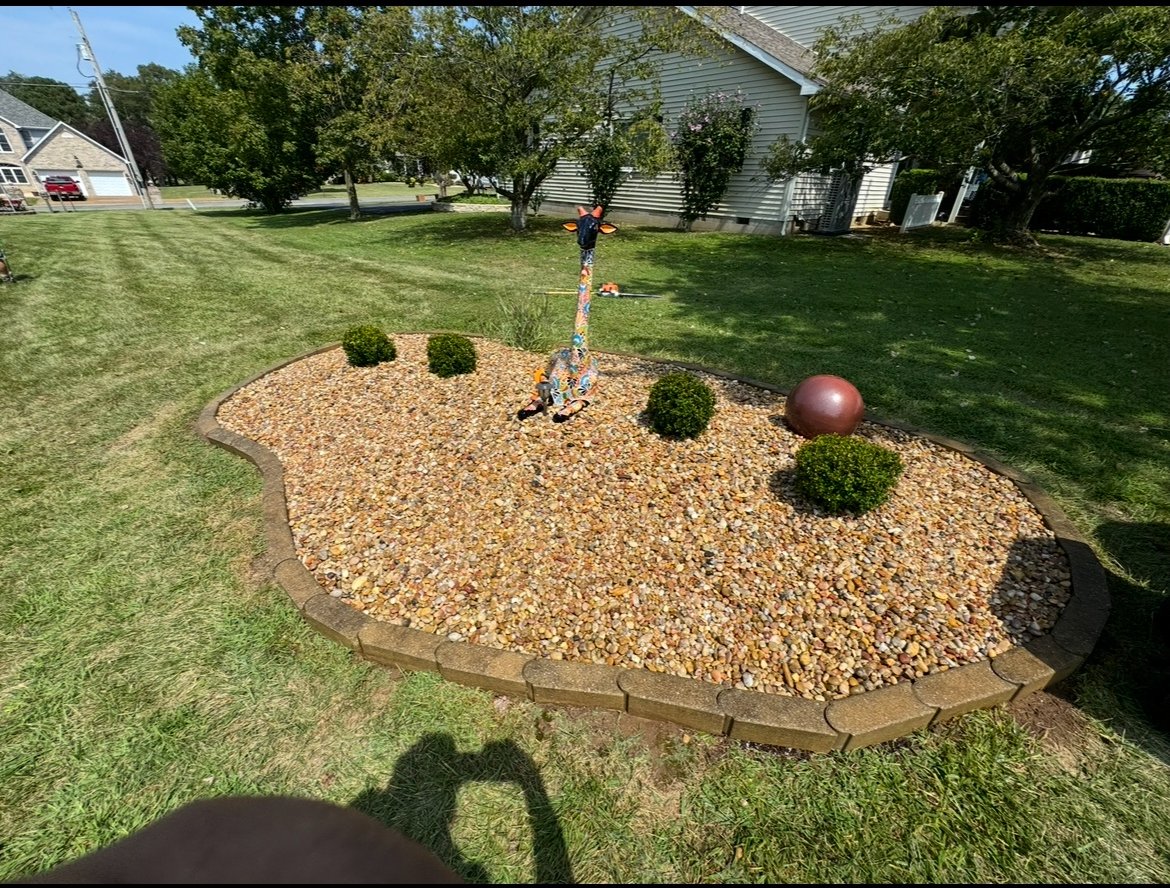 Landscaped bed after