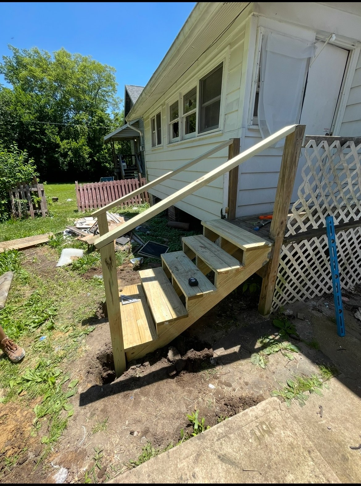 New wooden stairs